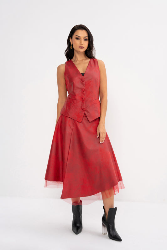 Leather Vest & Skirt Set